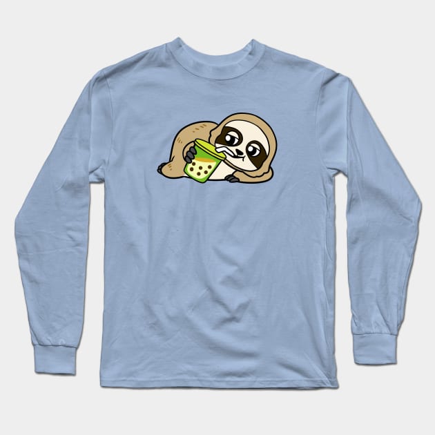 Boba Sloth Long Sleeve T-Shirt by WildSloths